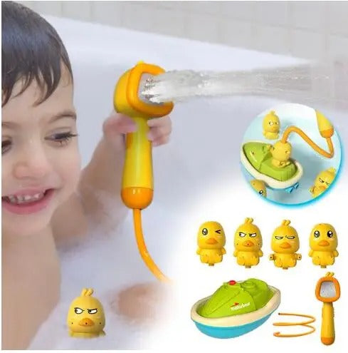 צעצוע אמבטיית הברווזים עם ראש מקלחת